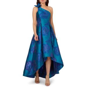 Adrianna Papell Womens Blue Printed Polyester Cocktail And Party Dress NWT